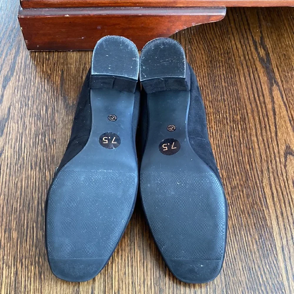 Liz Claiborne Suede Heeled Loafers - Size 7.5